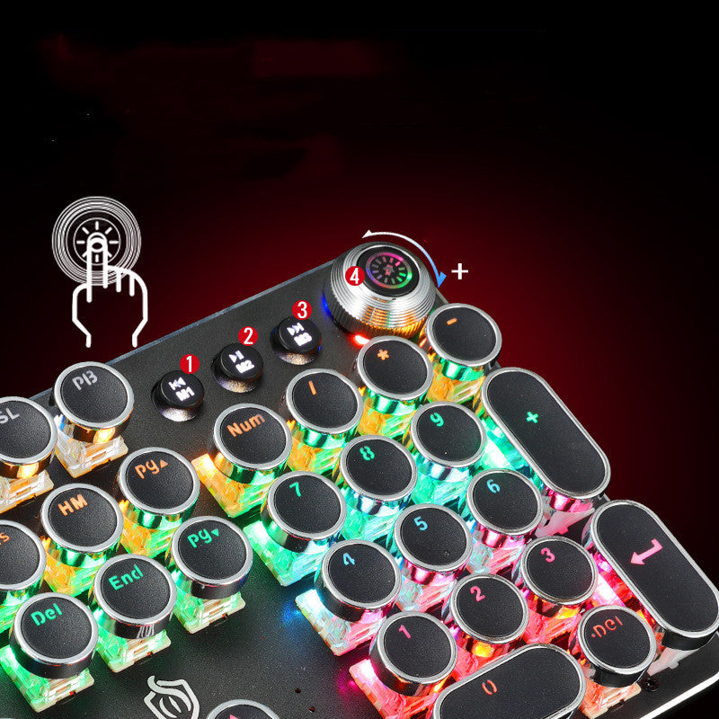 Clavier mécanique lumineux rétro punk électroplaqué