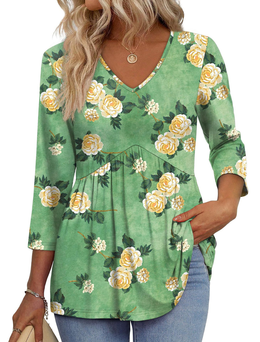 Elegant Casual and Fashionable V-neck Women's Top