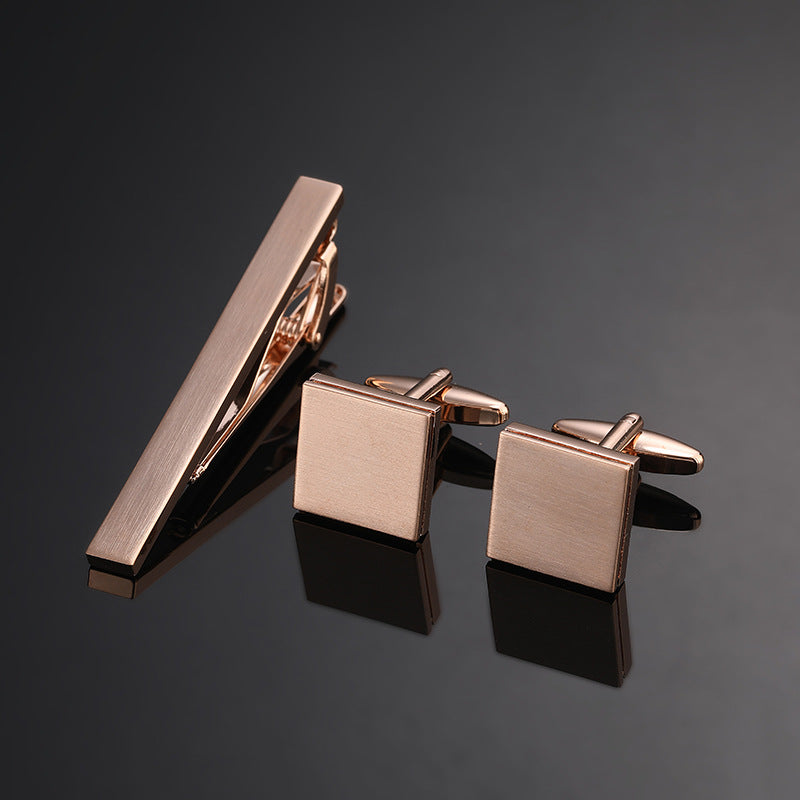 Clip en or argent noir Croix carré brossé