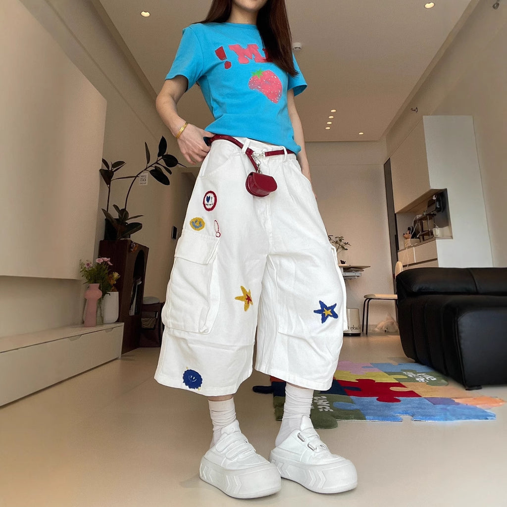 Pantalons pour femmes style américain Vintage Capri