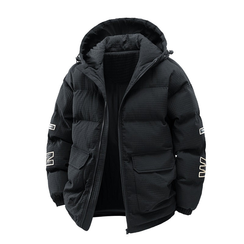 Manteau de coton rembourré pour hommes imprimé à capuche Hiver Loisirs Warm Top