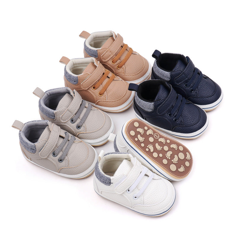 Chaussures mode en cuir PU de première marche pour bébés