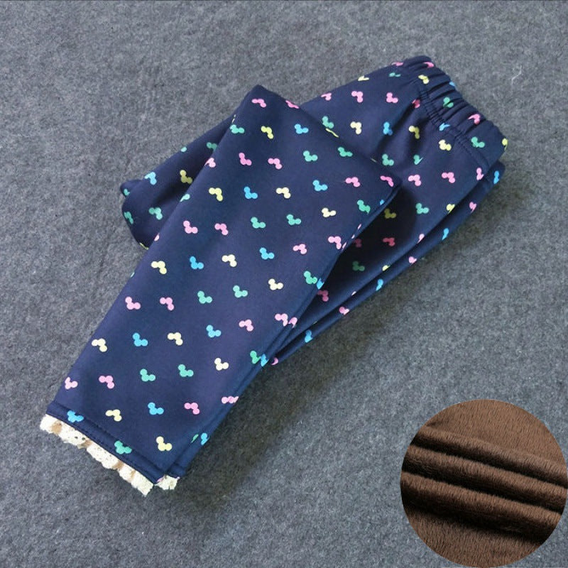 Pantalons Sweet Girls-pied de dentelle Pantalons minces