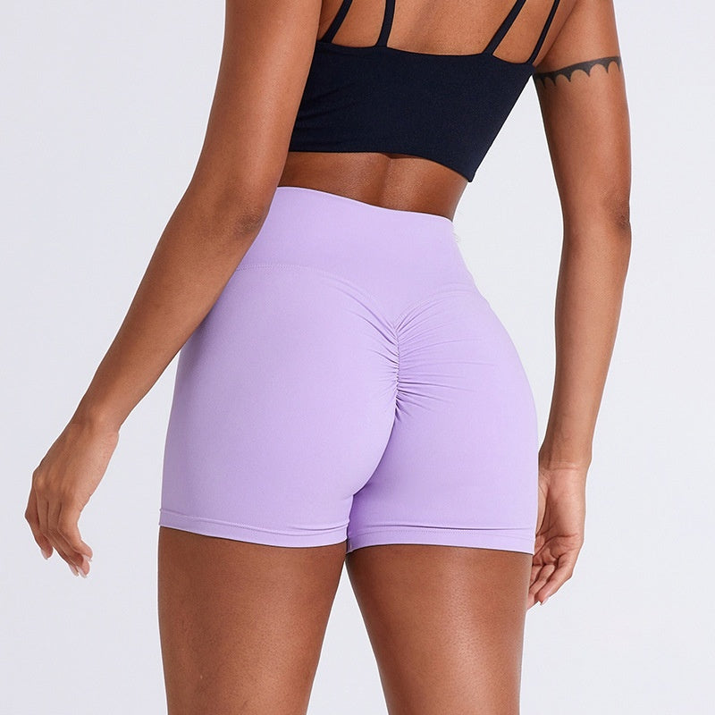 Été Femmes Européen et Américain-Style Peach-Shaped Butt-Lifting Fitness plissé High- W