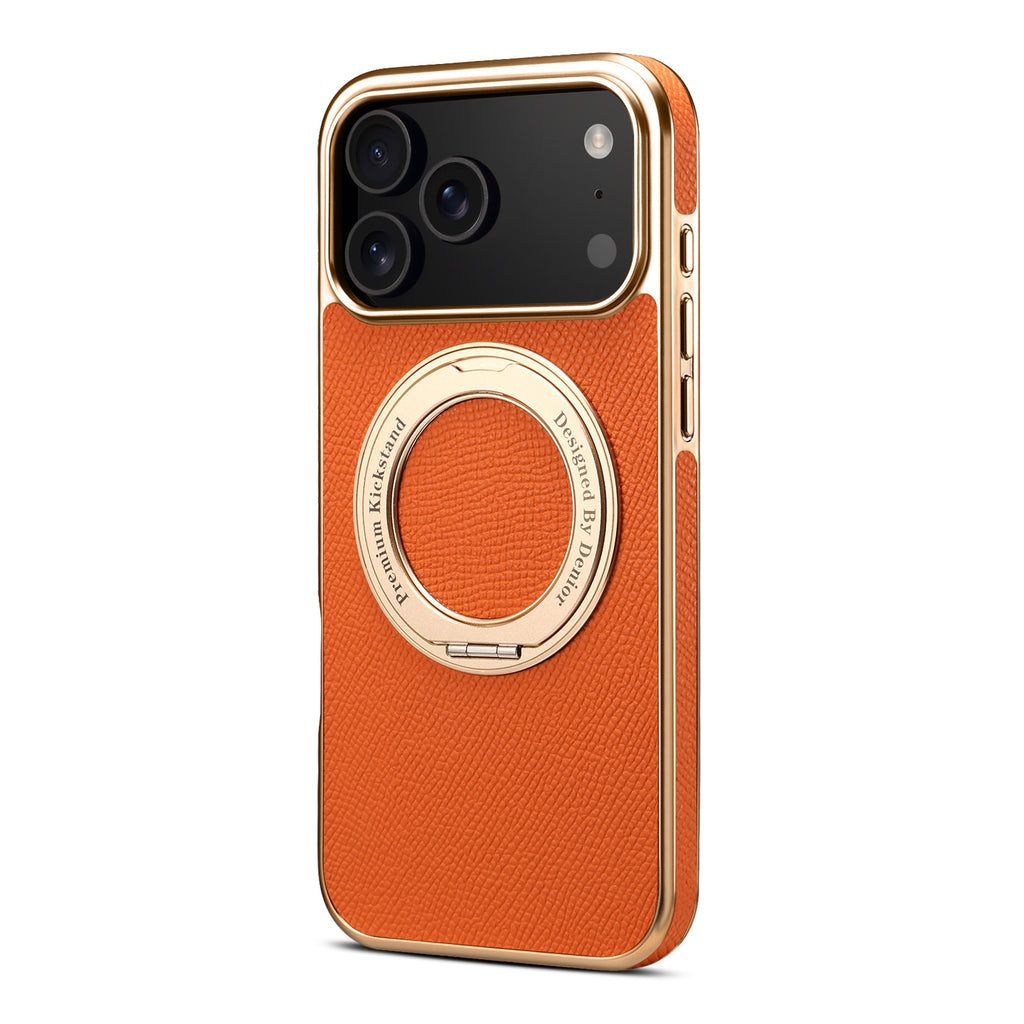 Boîtier de téléphone magnétique en cuir véritable denior