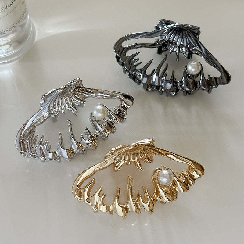Clip de cheveux métallisé de luxe Hollow Shell