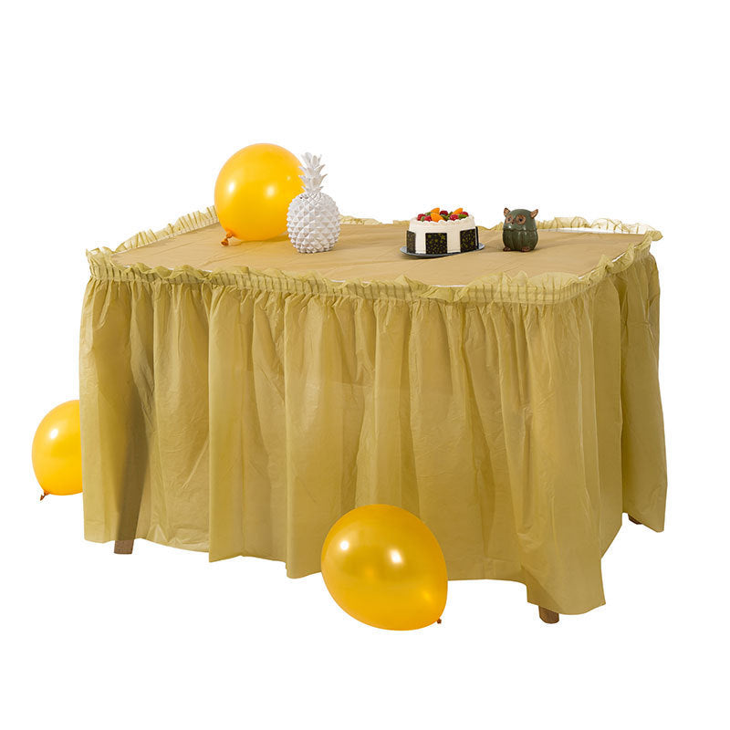 PEVA Jupe de table autocollante imperméable à l'huile-proof jetable skirting pour le mariage de fête