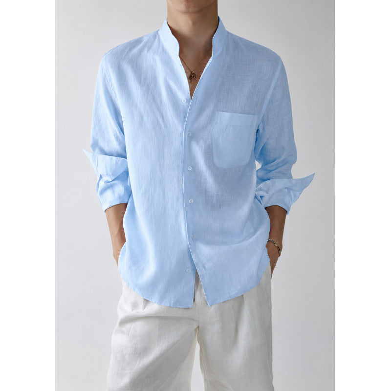Chemise à manches longues de style rétro homme