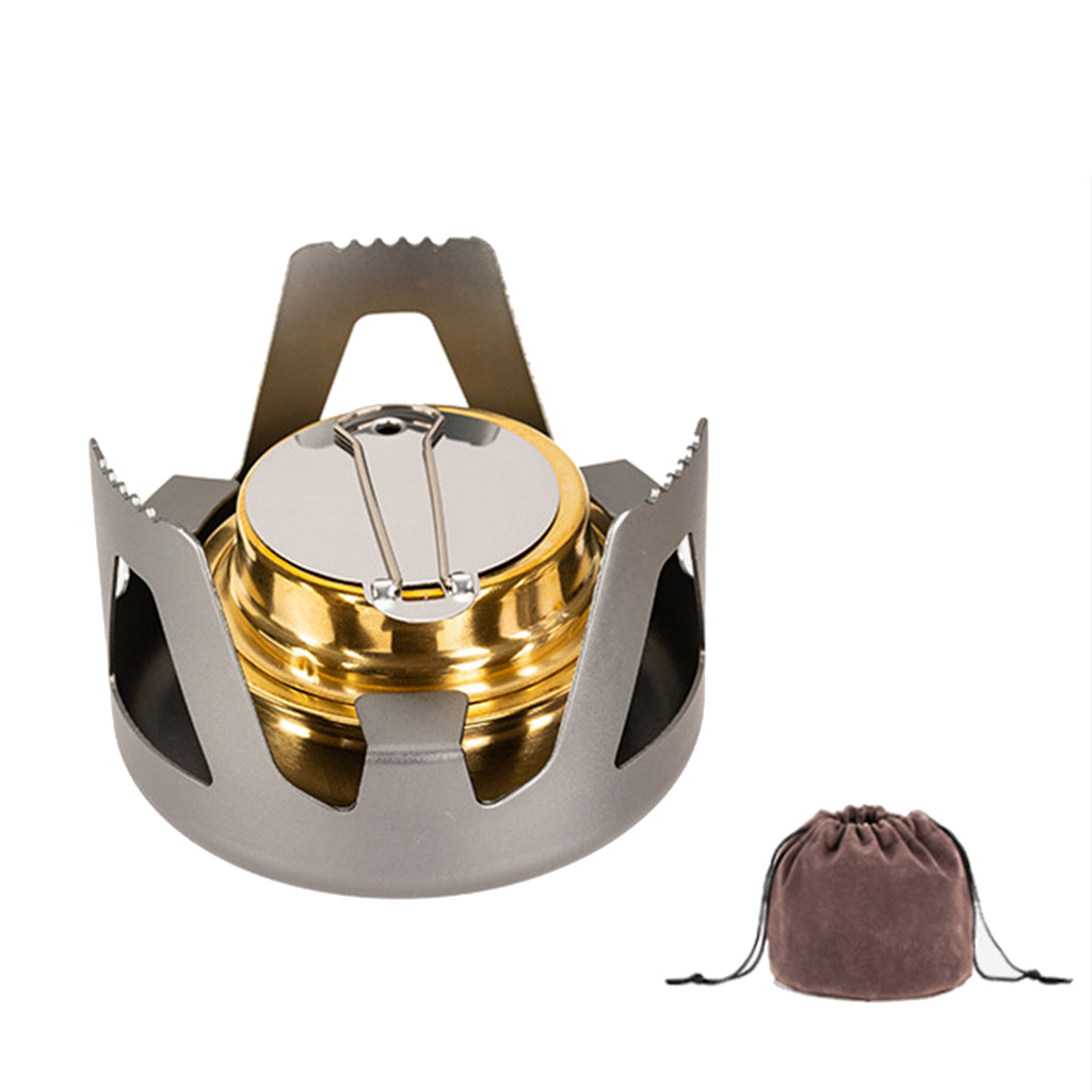 Cuisinière d'alcool portable Petit brûleur d'alcool en laiton avec support en aluminium