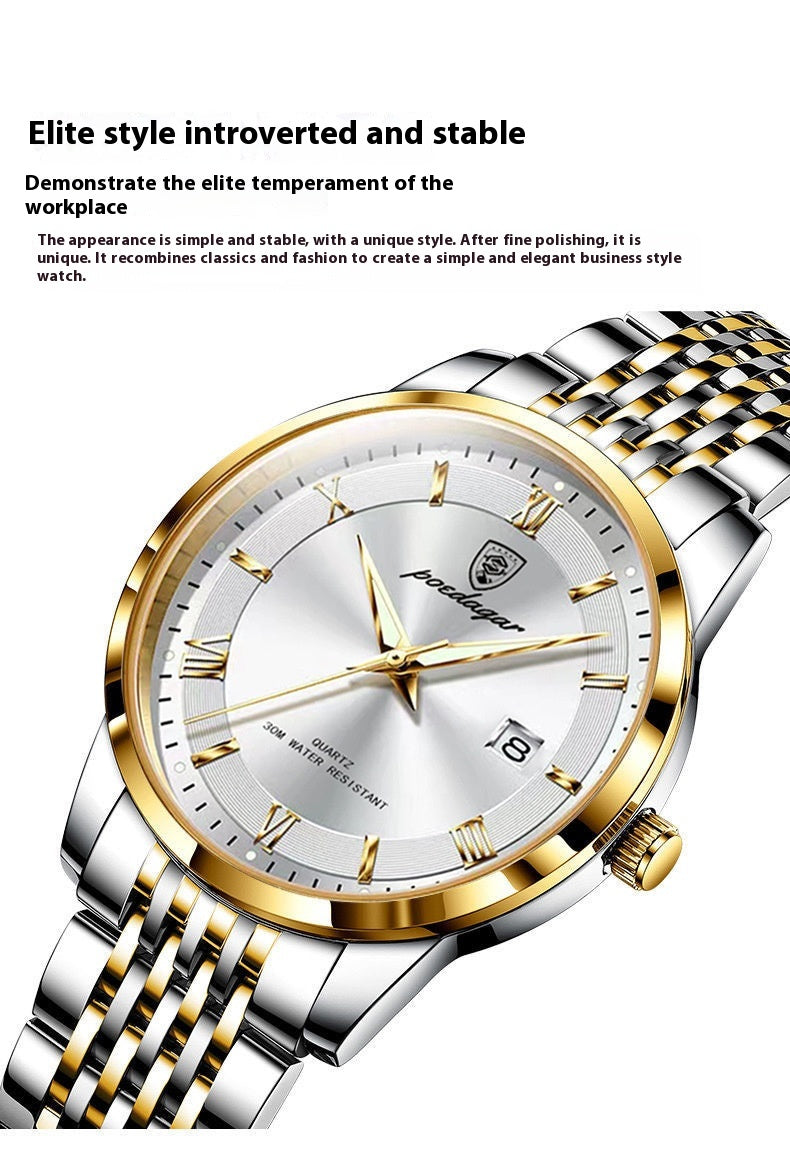 Montres Homme Imperméable Calendrier lumineux Montres Quartz