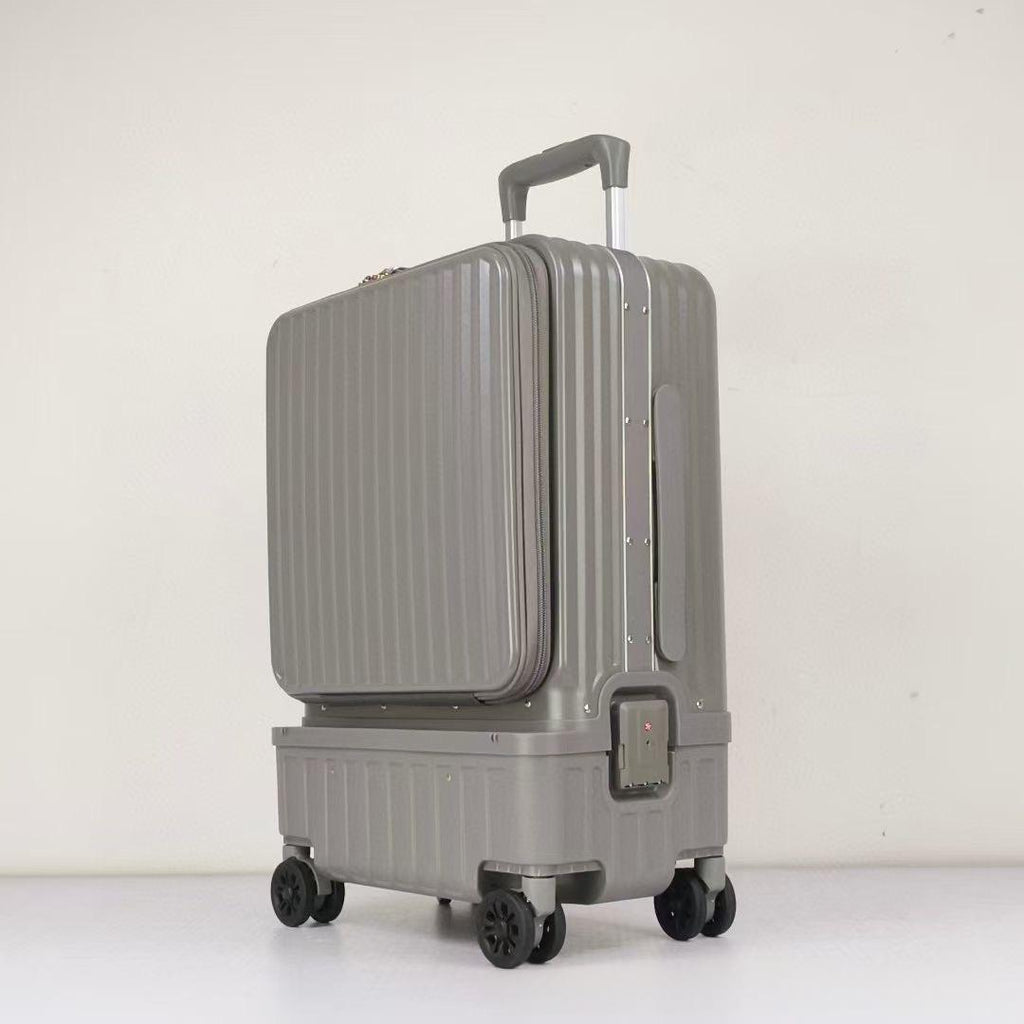 Multifonctionnel ouverture latérale Valise haute capacité avec séparation humide à sec et un Aluminu
