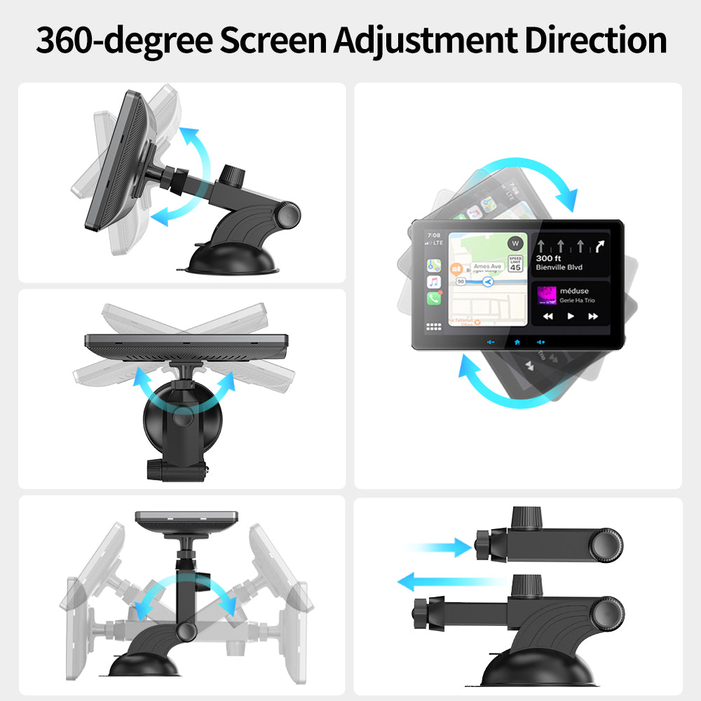7 Voiture sans fil CarPlay Display Cigarette Lighter Interface Suction Cup Universal