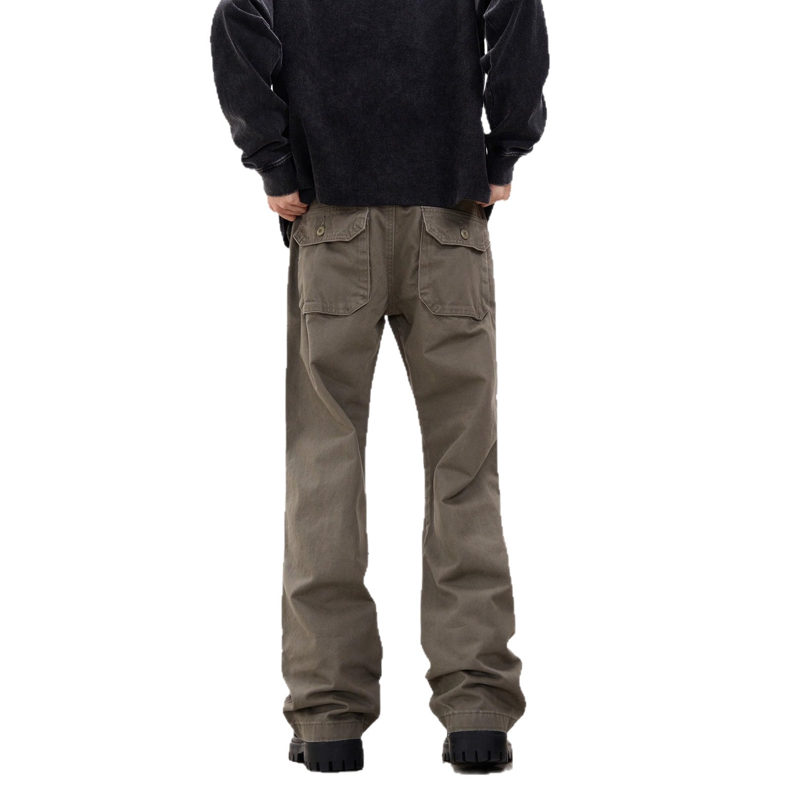 Pantalons de fret à plis à plis multiples hommes