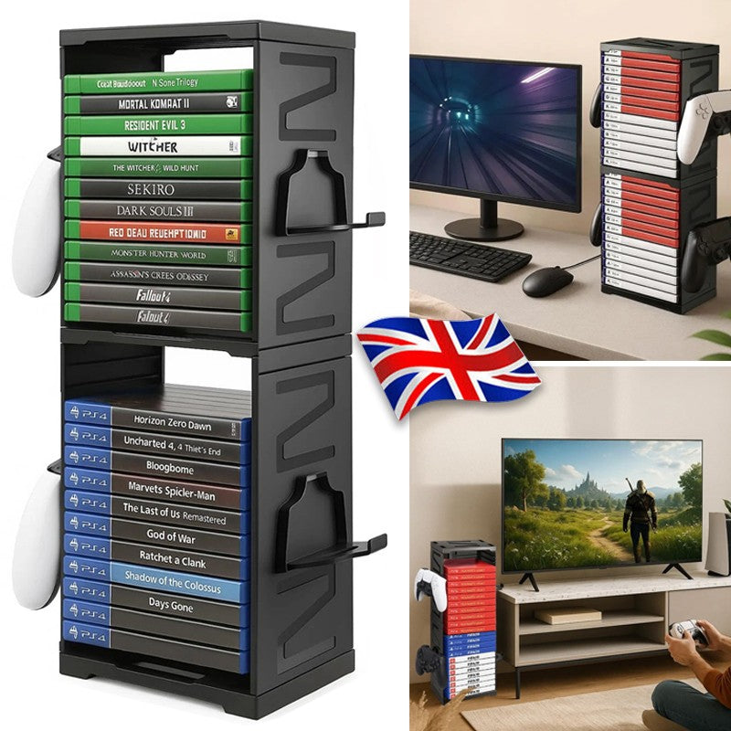 Tour de stockage de jeu Universal Stand vertical tient 24 disques pour PS5 PS4