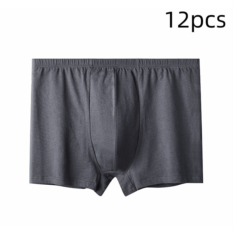 Short de boxer respirant en coton à crosse profonde, taille plus élevée pour hommes