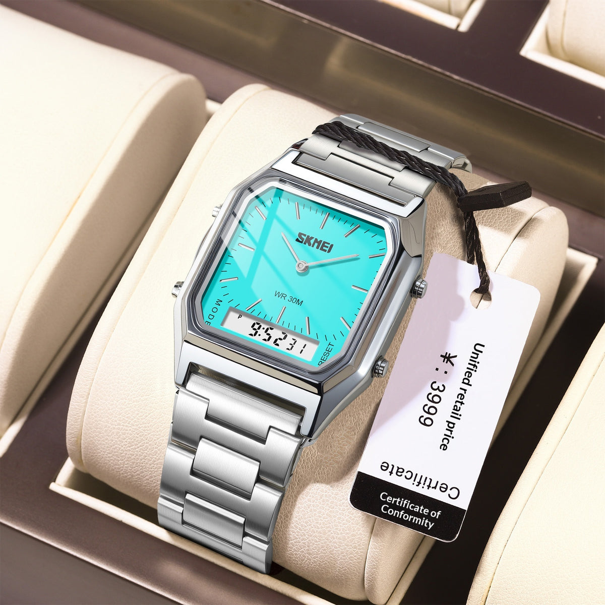 Couples Business Wristwatch Minimalist Élégant montre d'alarme multifonctionnelle