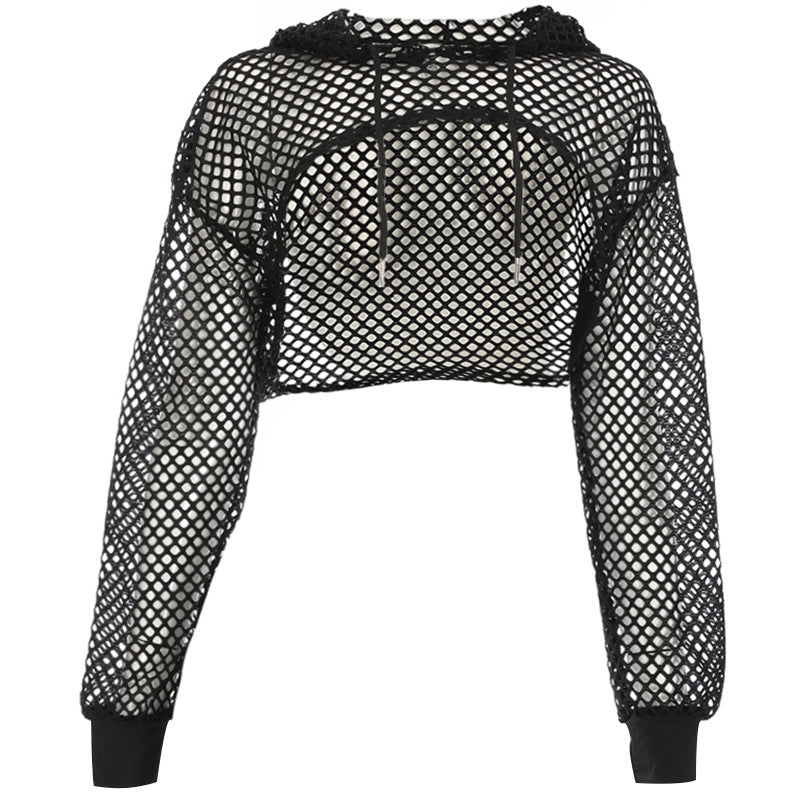 Produit Mesh Hollow Lace-up Sunscreen Blouse T-shirt femme