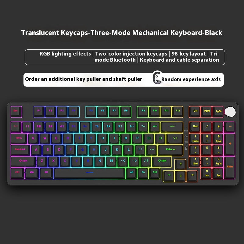 98 Clé sans fil Bluetooth Trois modèles de clavier mécanique Gaming Electronic Sports Office
