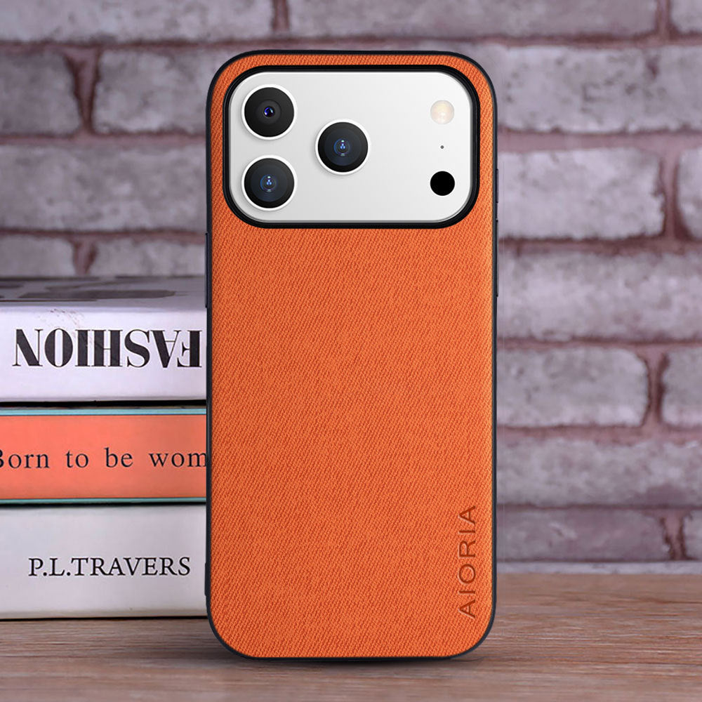 Coque de téléphone en tissu réel simple