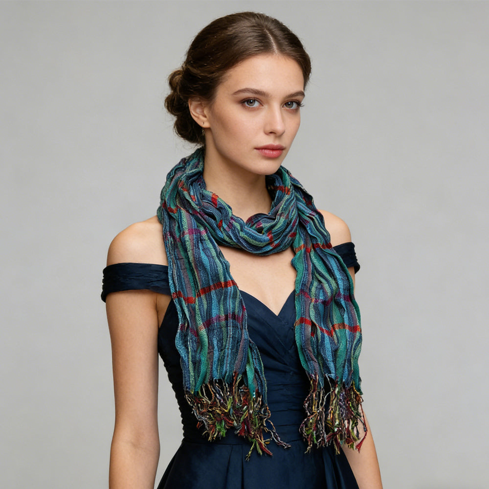 2pcs Longueur supplémentaire Marine Jacquard Écharpe texturée lourde