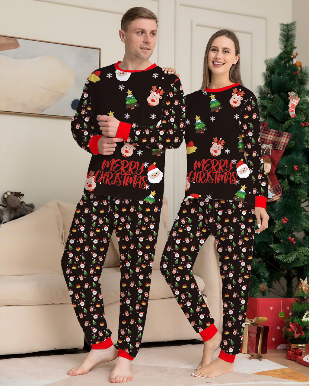 Fashion Christmas Parent-child Homewear Set de pyjamas
