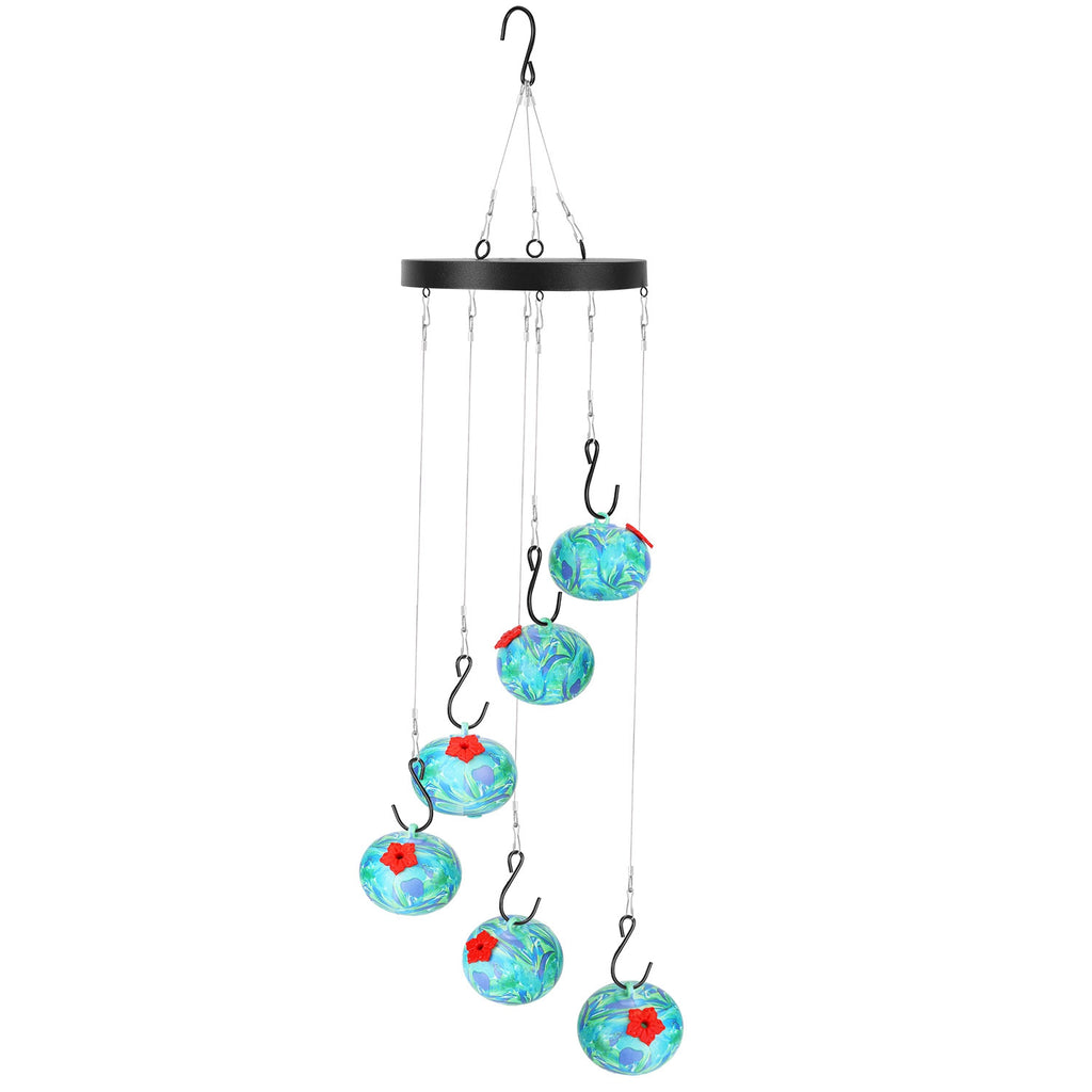 1Pc Wind Chimes Humming Bird Feeder Fourmi et Bee Proof Outdoor Hanging Hummingbird Feeder F