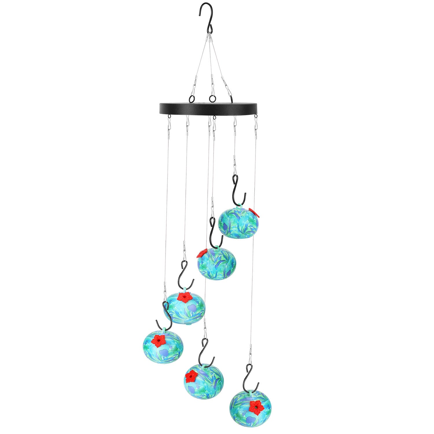 1Pc Wind Chimes Humming Bird Feeder Fourmi et Bee Proof Outdoor Hanging Hummingbird Feeder F