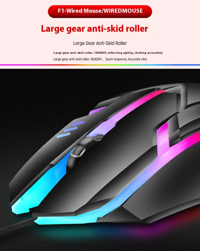 Wired Luminous Mouse Office Accueil Jeux Ordinateurs de bureau USB et Ordinateur portable Universal PlayerUn