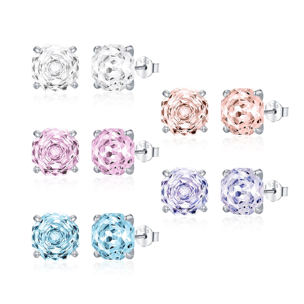 Boucles d'oreilles en diamant brillant taille rose Unisex Accessoire