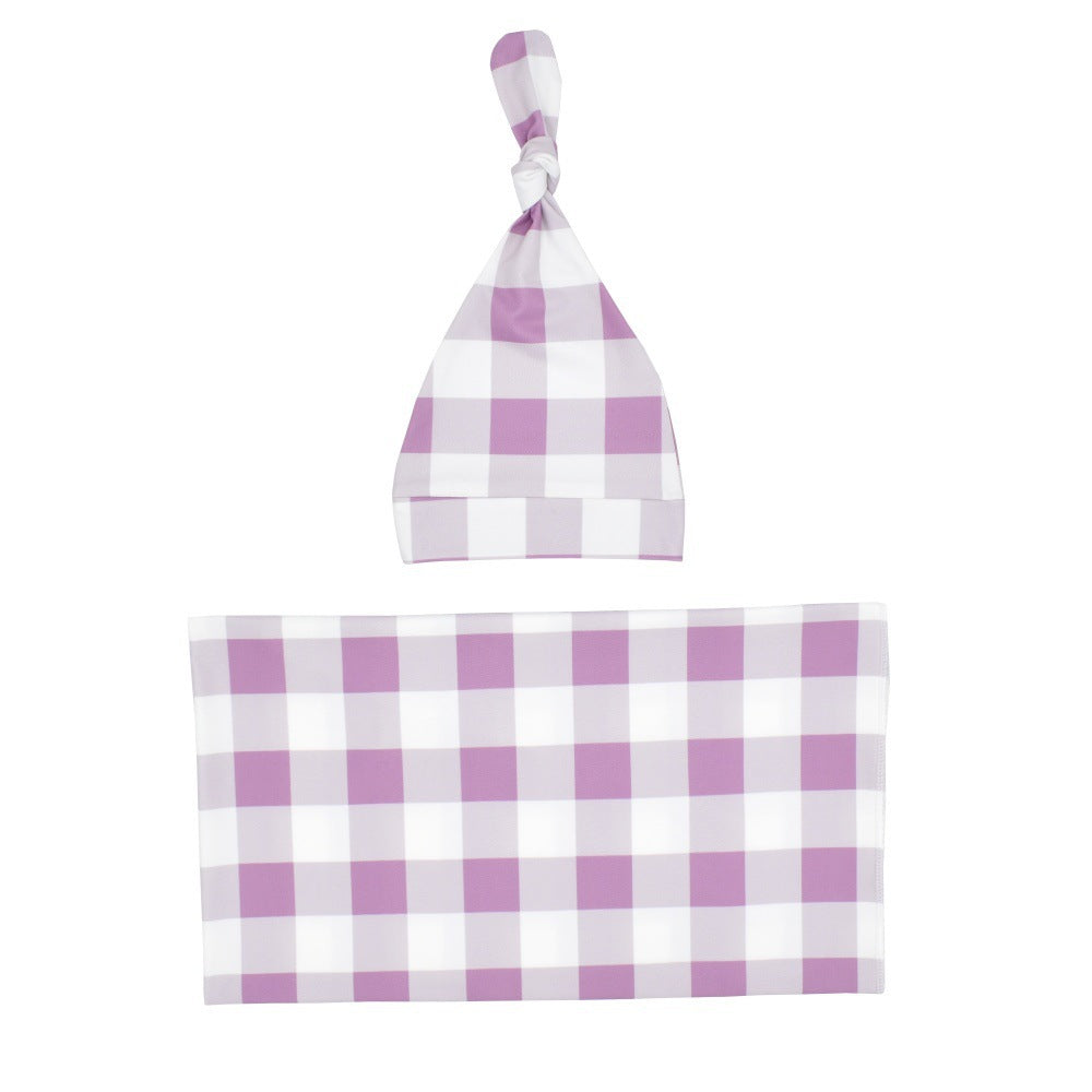 Nouveau-né Swaddle Blanket et Knotted Baby Hat 2-Piece Set