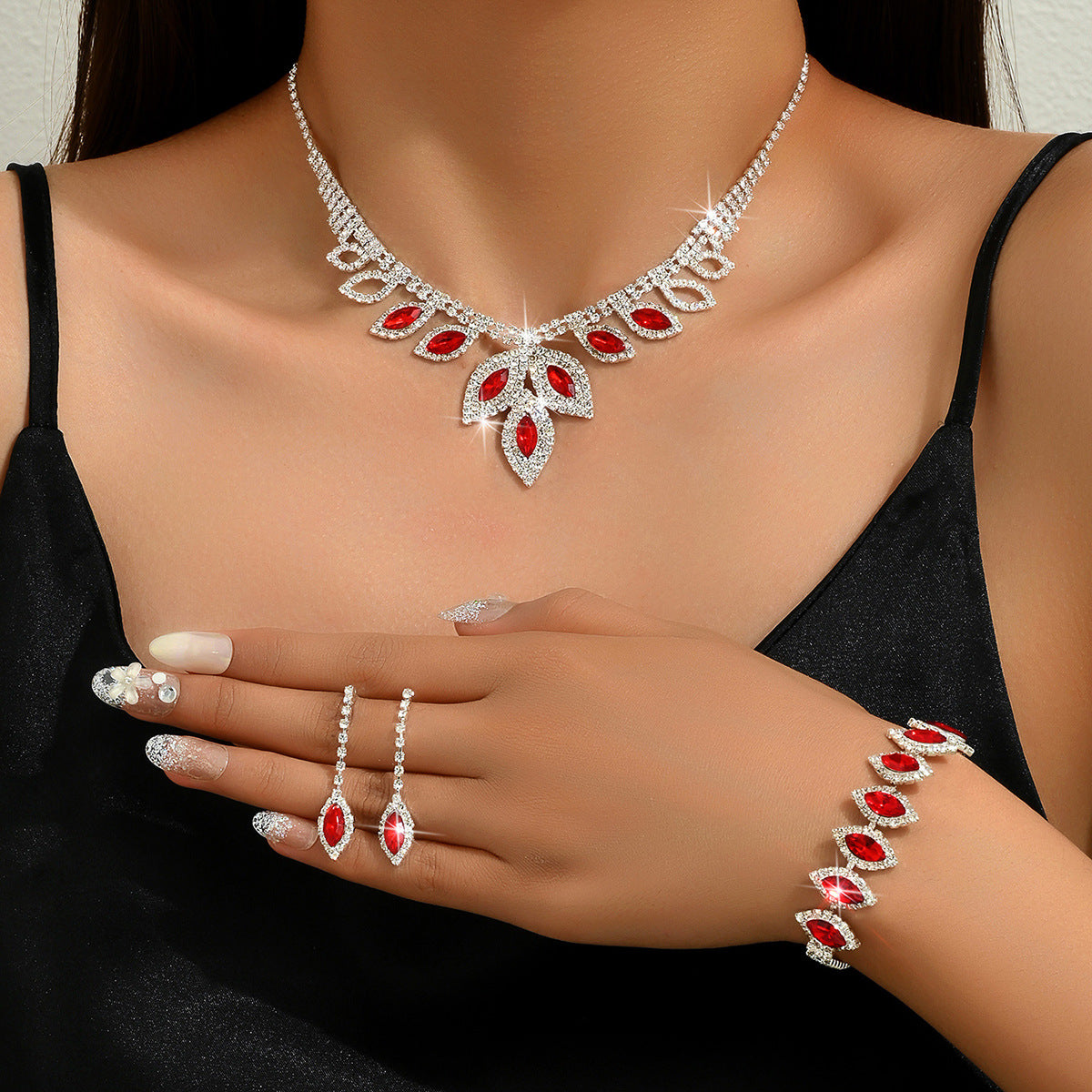 Ensemble de bijoux pour femmes Marquise-Tone CZ 3Pcs