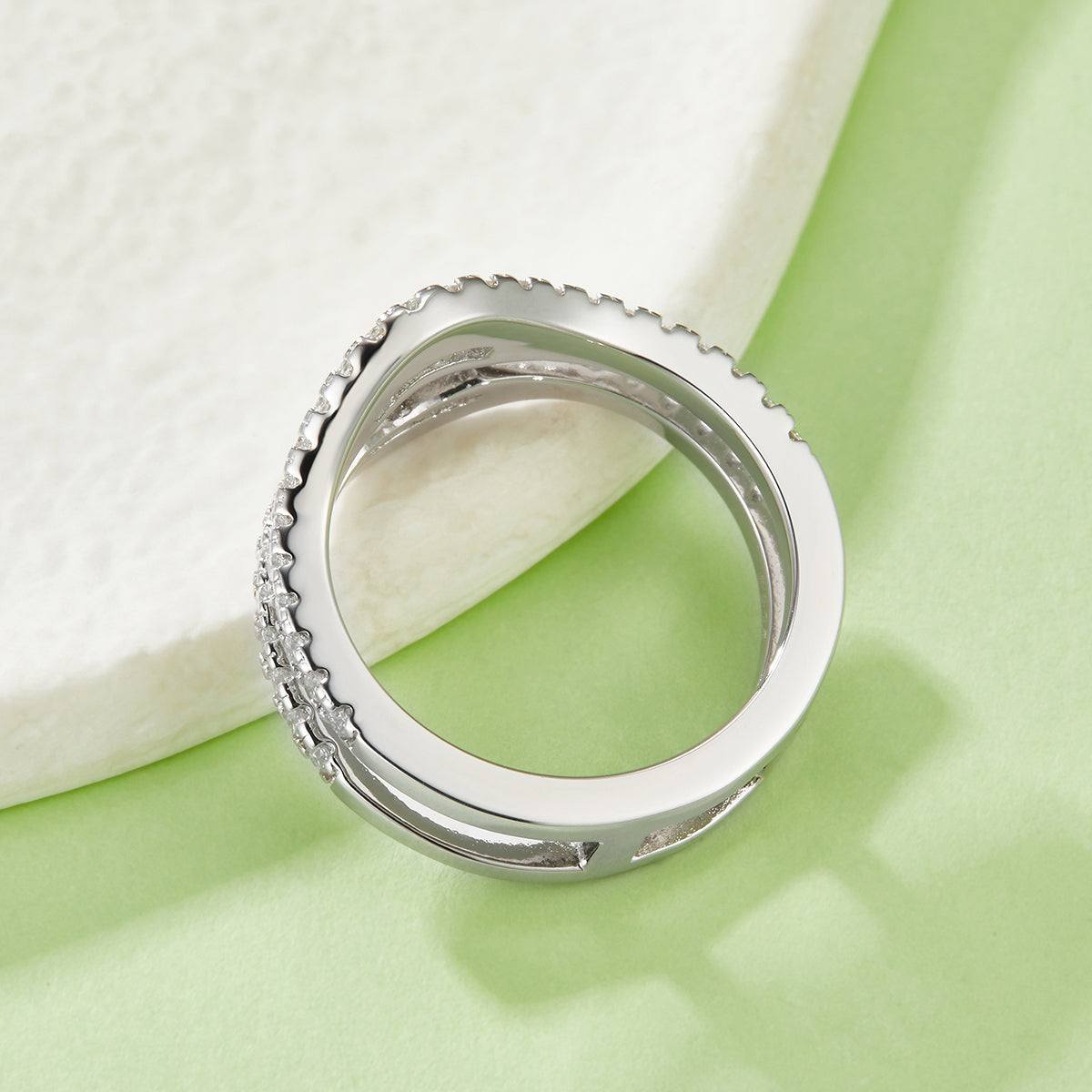 S925 anneau à double bande en argent sterling