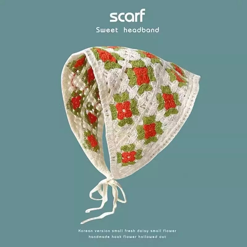 Tête tricotée à la main de même style Triangular Binder Headscarf Femme Sweet