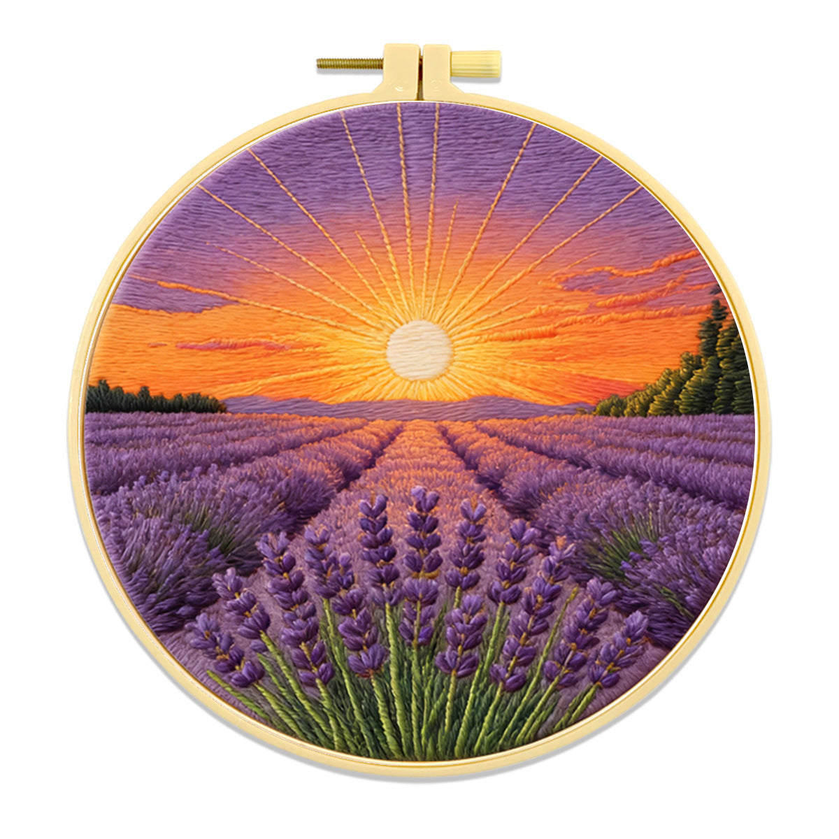 Trousse de broderie en champ de lavande