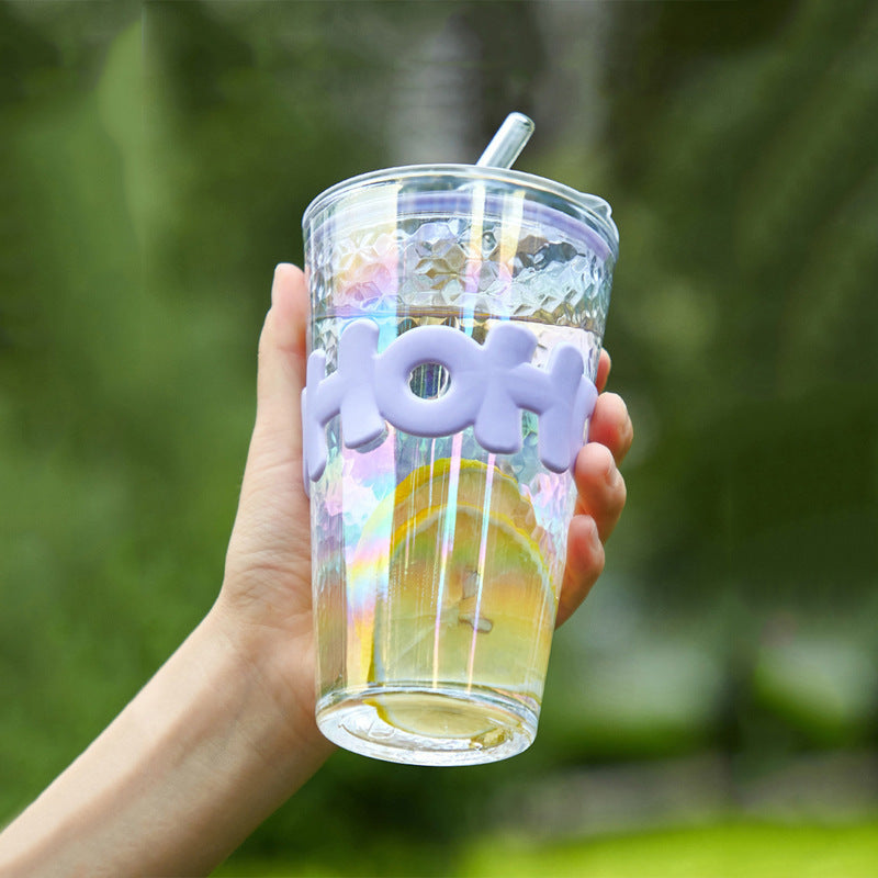 Coupe en verre de grande capacité en paille