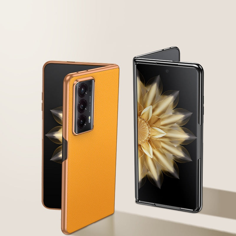 Étui de téléphone en cuir uni en cuir massif