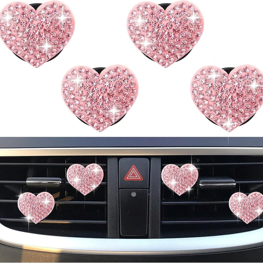 Resin Heart Strass Car Air Vent Perfume Clip