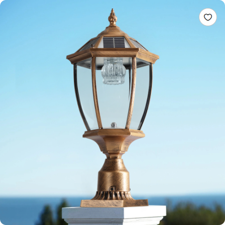 20 Lanterne d'extérieur alimentée solaire dorée