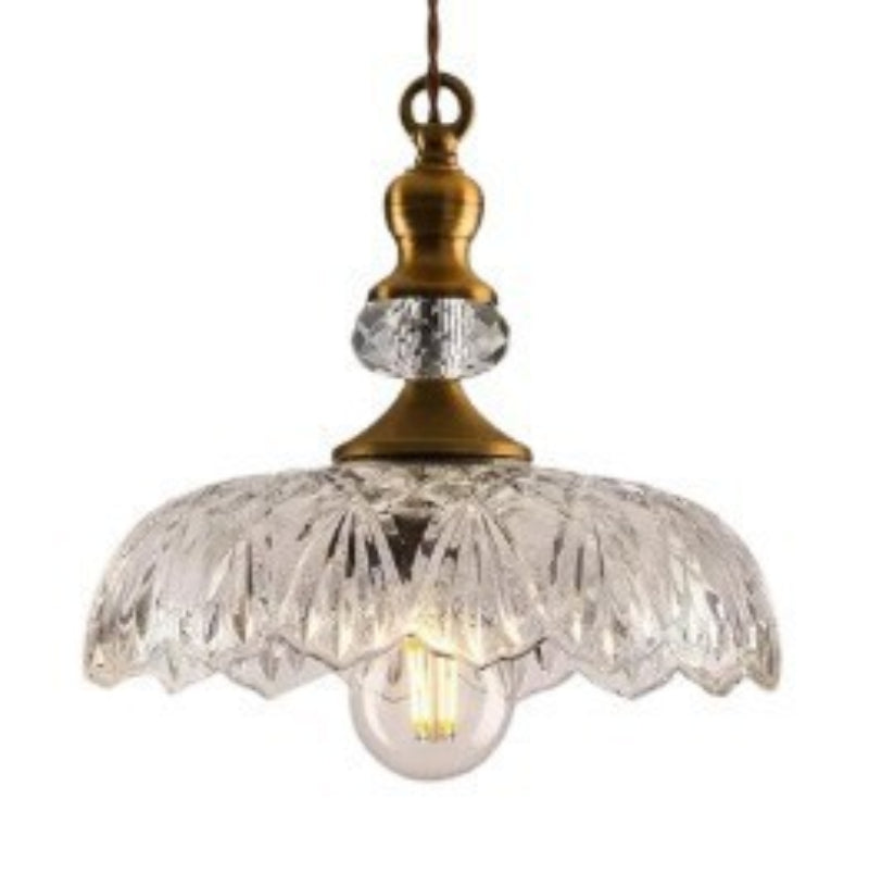 Lustre à facettes multiples en verre coupé Export