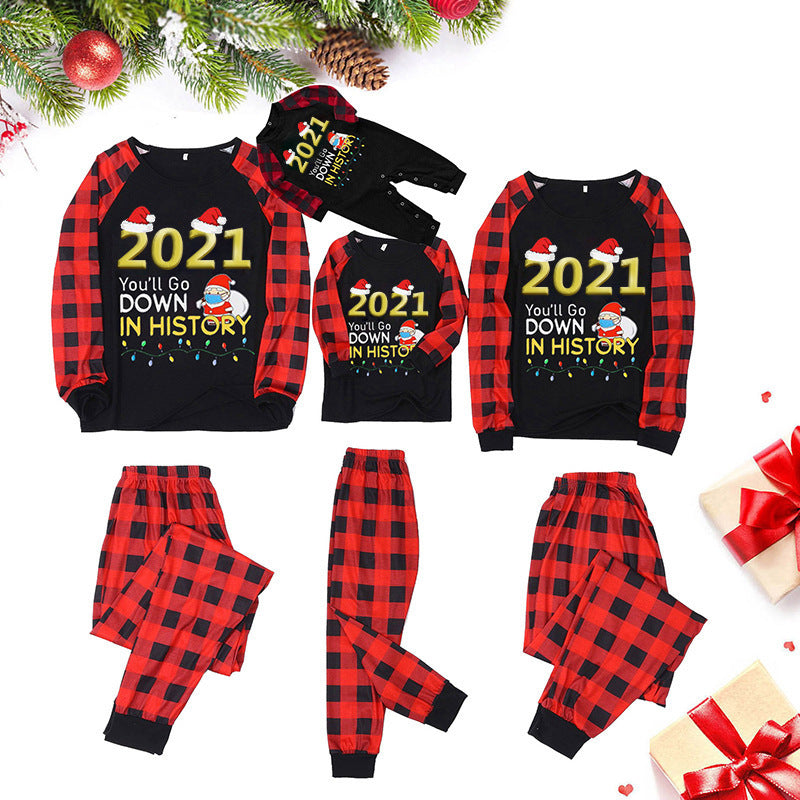 Impression de costumes à manches longues pour parent-enfant de Noël