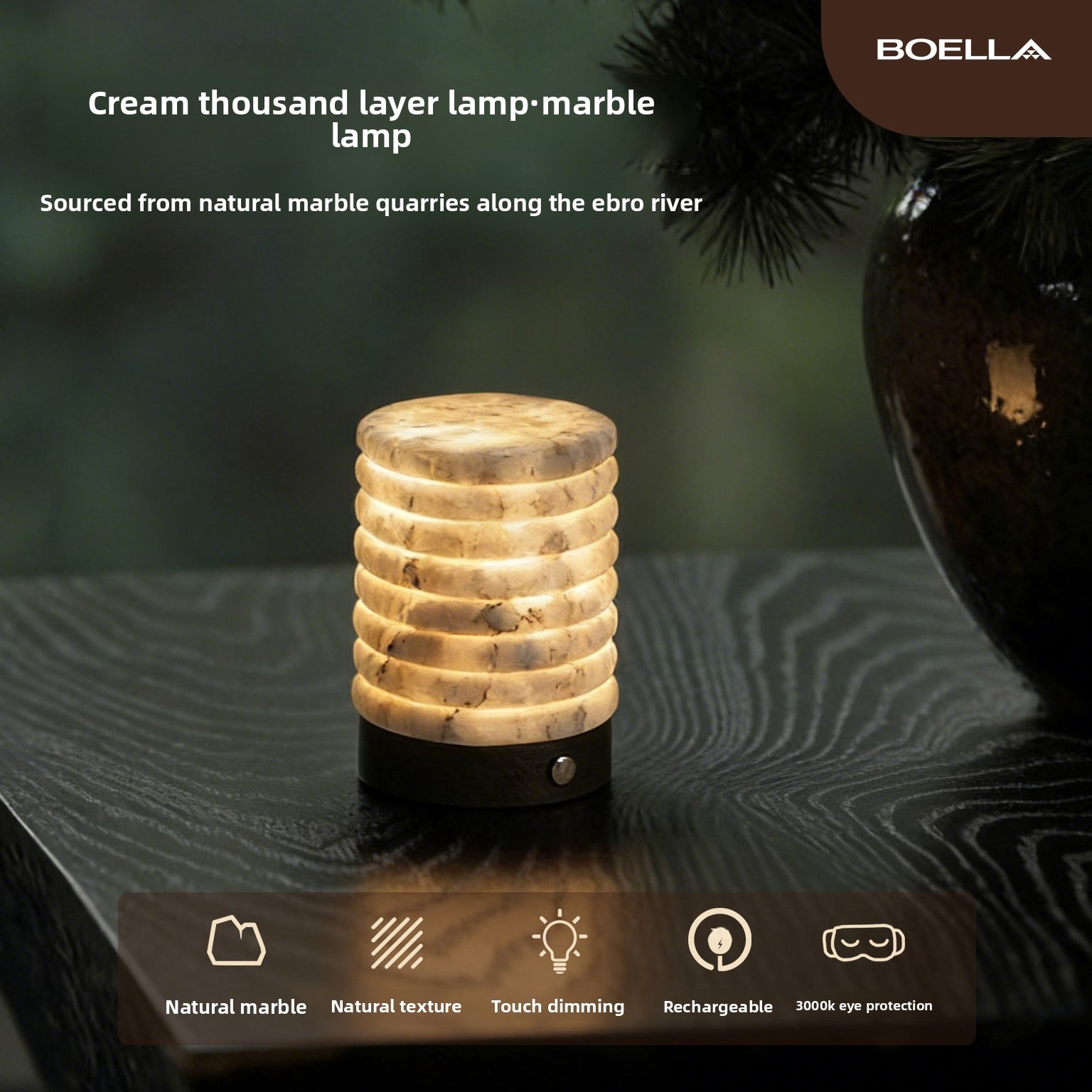 Lampe à crème naturelle Alabaster
