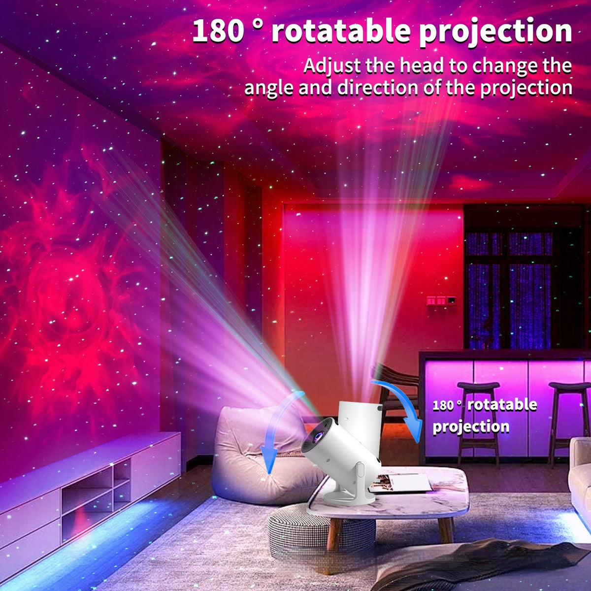 Lampe de projection barrique chambre Bluetooth Haut-parleur Romantique Nebula Creative Cadeau Star Light