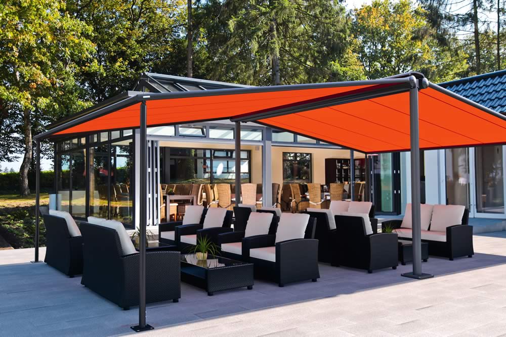 D8200 Auvent rétractable intelligent 2-6m & 1,5-3.5m Canopie de patio motorisée de grande puissance avec Remot