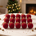 15 Pcs Red Velvet Décorations de Noël Balles