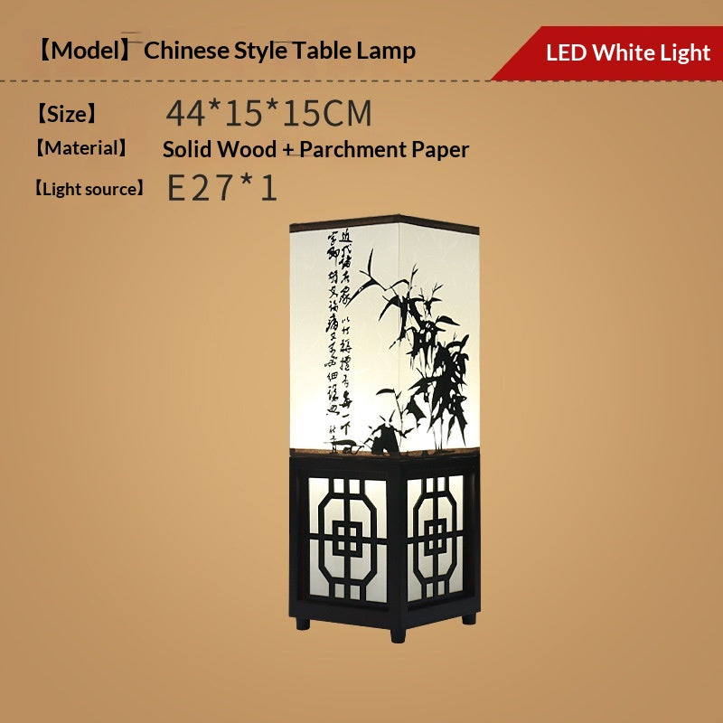 Lampe de bureau moderne en bois massif de style chinois