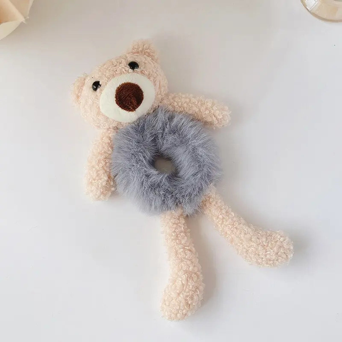 Filles Lovely Scrunchies Mignon ours bande de cheveux Lapin fourrure de cheveux corde doux chaud bande en caoutchouc pré