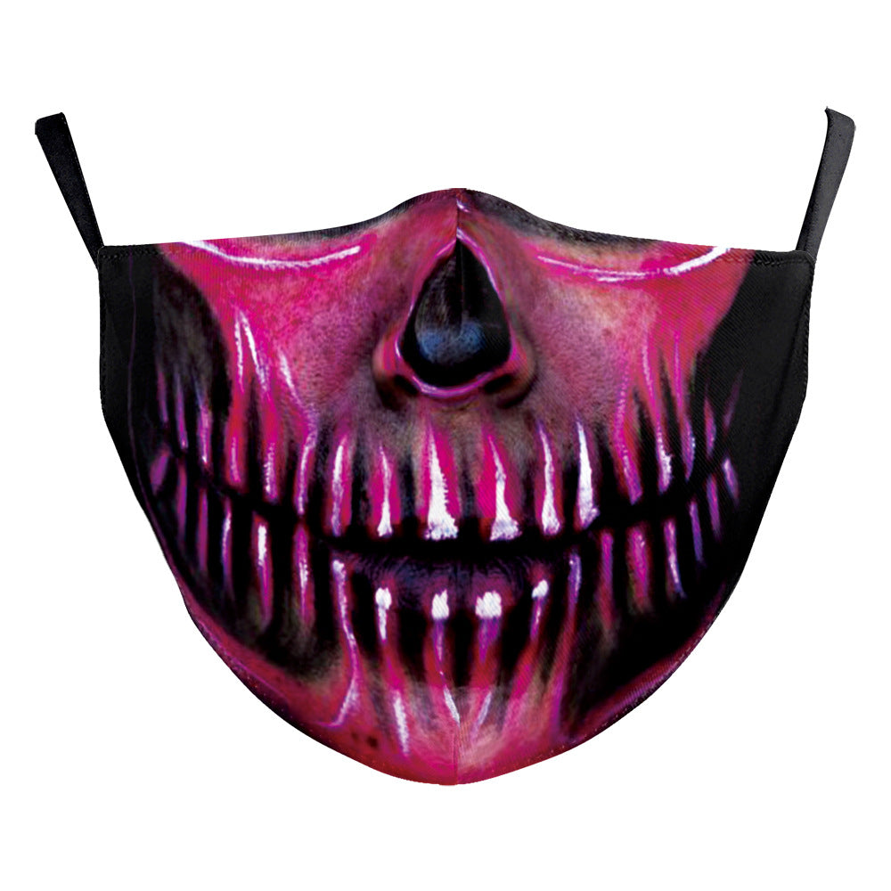 Halloween impression numérique drôle Horreur visage double couche masque de poussière