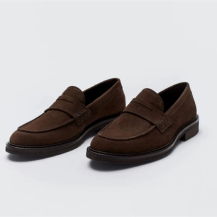 Chaussures en cuir plat en forme de Business Casual Slip-On