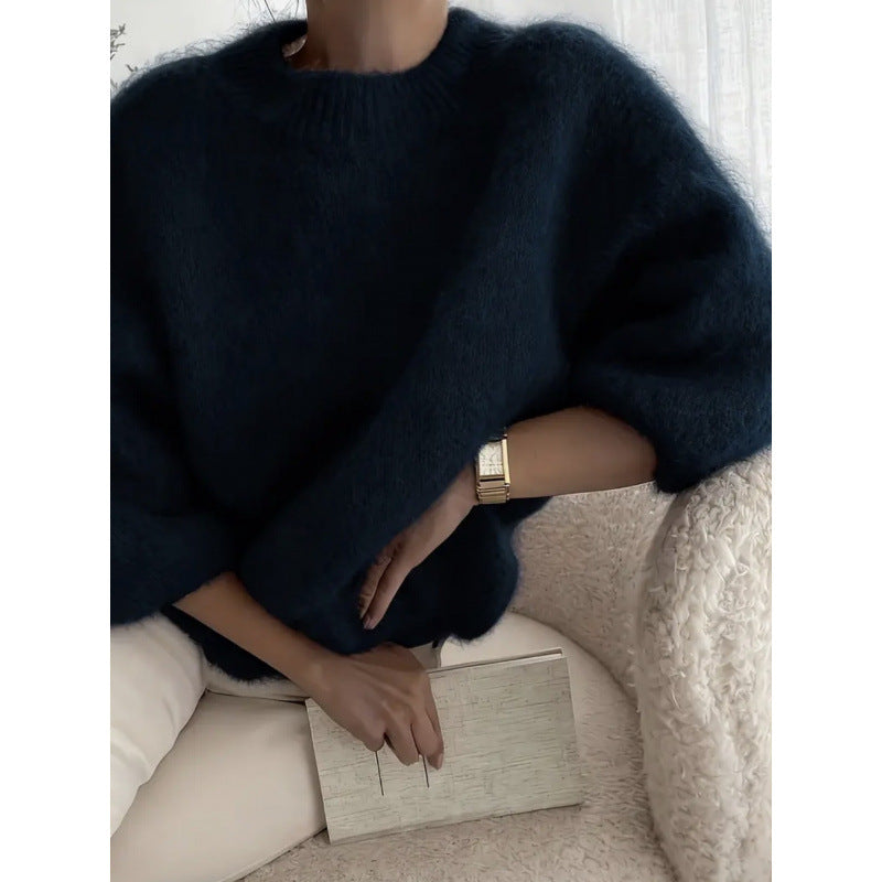 Style européen et américain Cross Border Printemps été Versatile Lazy Style Solid Color Lo