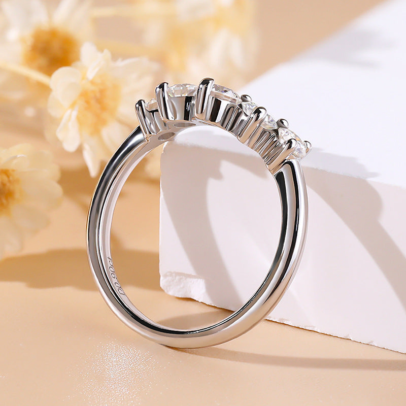925 Anneau de Moissanite en Argent Sterling pour femmes
